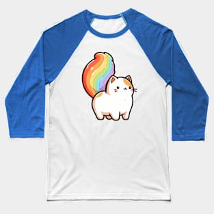 adorable rainbow cat tail Baseball T-Shirt